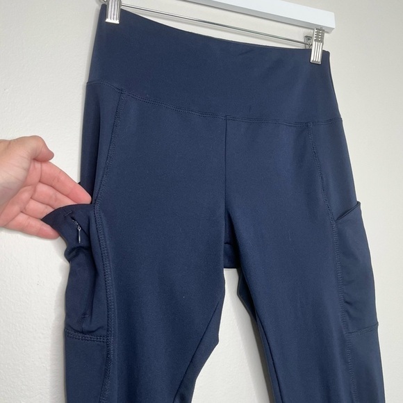 Fabletics Women's Mid Rise Leggings with Pockets Navy Blue Size XS - Picture 3 of 8